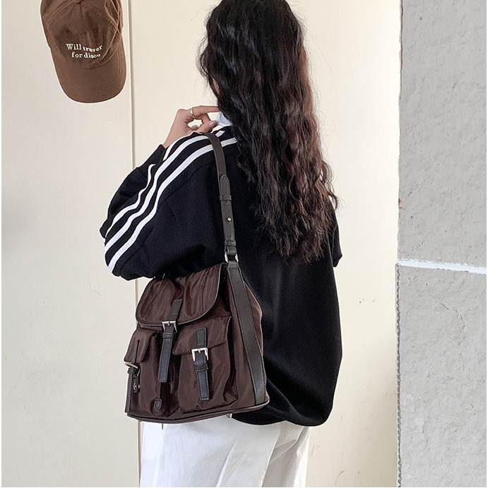 個性∹多口袋⋥A20012韓國空運🇰🇷工裝風大容量休閒尼龍單肩包 腋下包 肩背包 尼龍包 休閒慵懶 高級感包包-細節圖11