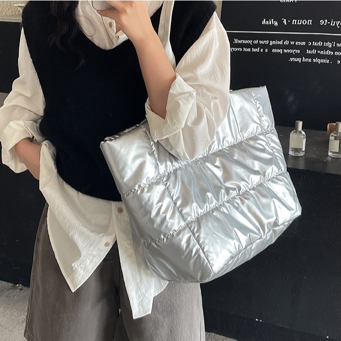 韓國空氣包☑GET！AB127韓國連線🇰🇷喜歡大容量的你不要錯過條紋托特包 單肩包 托特包 手提包 腋下包-細節圖3