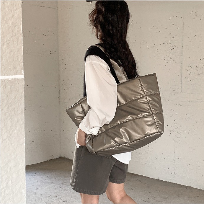 韓國空氣包☑GET！AB127韓國連線🇰🇷喜歡大容量的你不要錯過條紋托特包 單肩包 托特包 手提包 腋下包-細節圖9