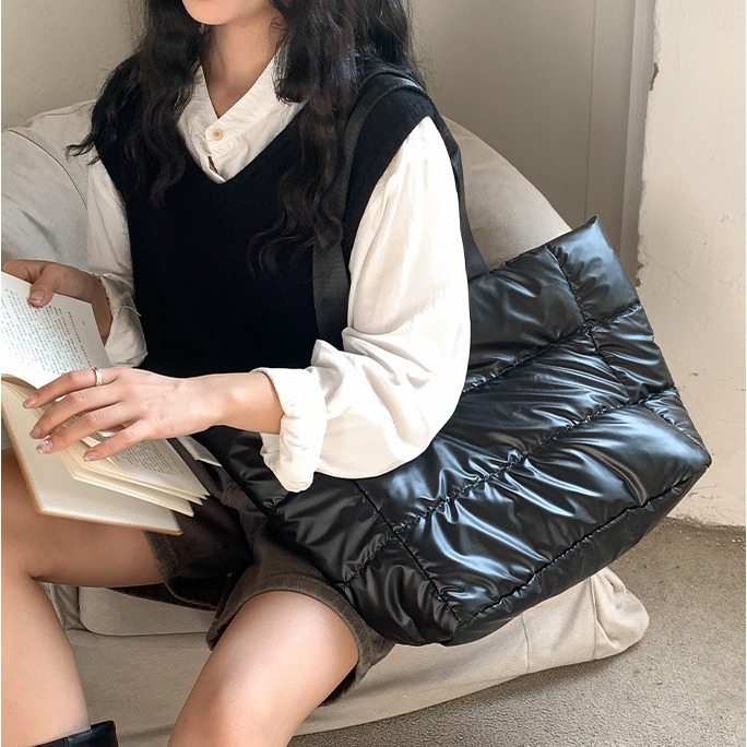 韓國空氣包☑GET！AB127韓國連線🇰🇷喜歡大容量的你不要錯過條紋托特包 單肩包 托特包 手提包 腋下包-細節圖11