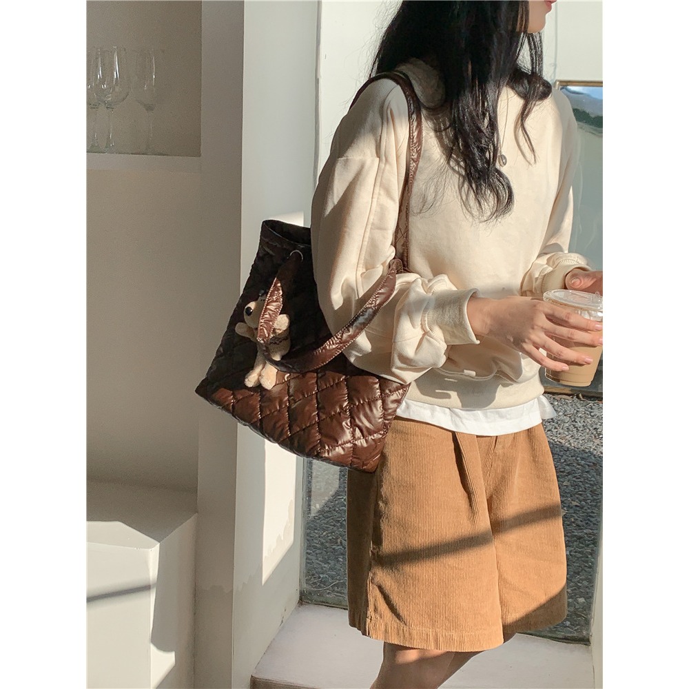 韓國空氣包☑GET！AB127/ A8261韓國連線🇰🇷喜歡大容量的你不要錯過條紋托特包 單肩包 托特包 手提包-細節圖2