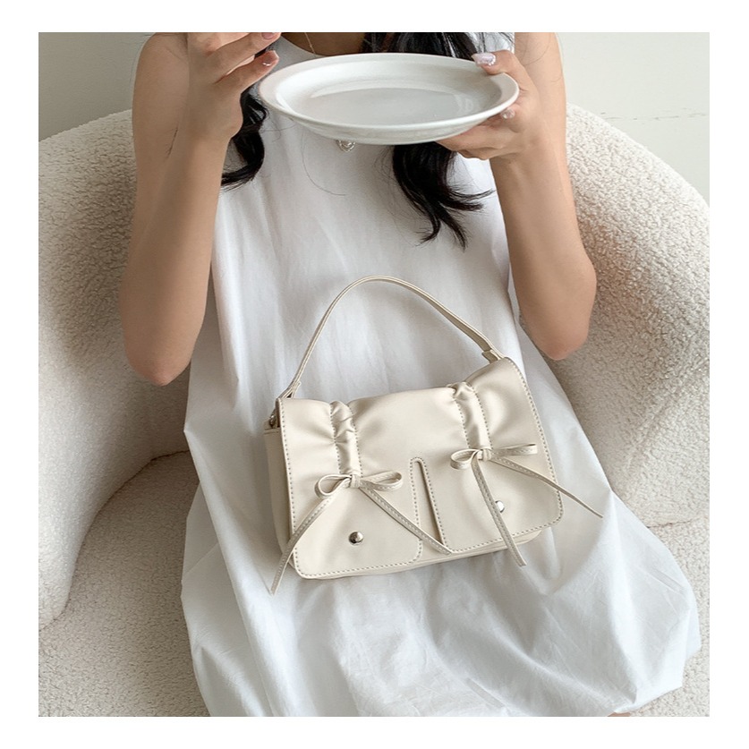 甜美蝴蝶結∜9068高級感純色蝴蝶結手提方包 手提包 單肩包 斜跨包 小方包 側背包-細節圖2