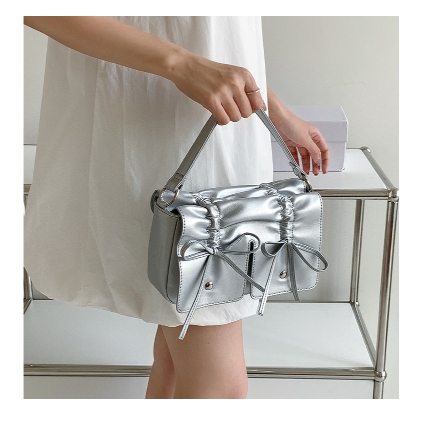 甜美蝴蝶結∜9068高級感純色蝴蝶結手提方包 手提包 單肩包 斜跨包 小方包 側背包-細節圖7