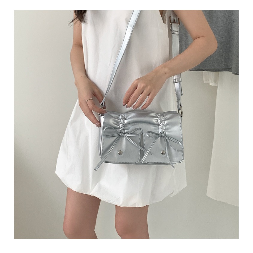 甜美蝴蝶結∜9068高級感純色蝴蝶結手提方包 手提包 單肩包 斜跨包 小方包 側背包-細節圖9