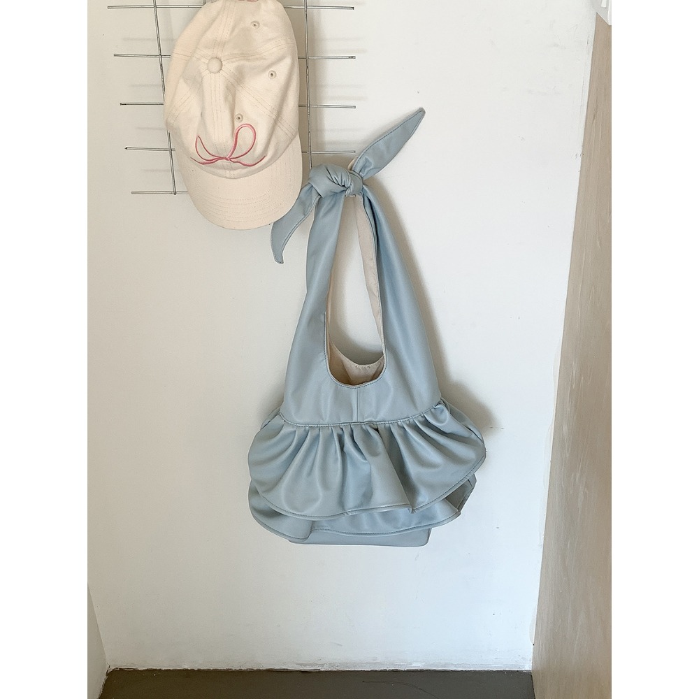 怎麼這麼特別∷A33820綁帶荷葉邊單肩雲朵包 時尚腋下包 皺褶單肩包 軟皮單肩包 雲朵包 水桶包-規格圖11