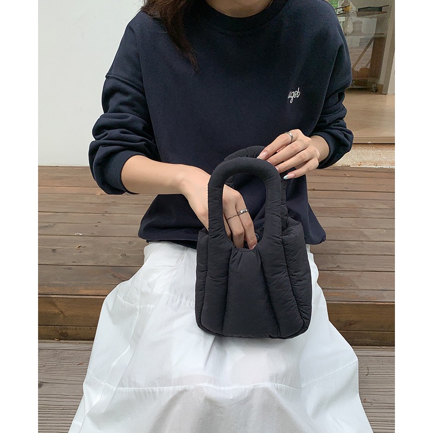 超甜冰淇淋配色🍦🍦🍦可愛死🍬『LF5831』超級厚實手提/鏈條棉質胖胖包 手提包 鍊條包 雲朵包 單肩包-細節圖2