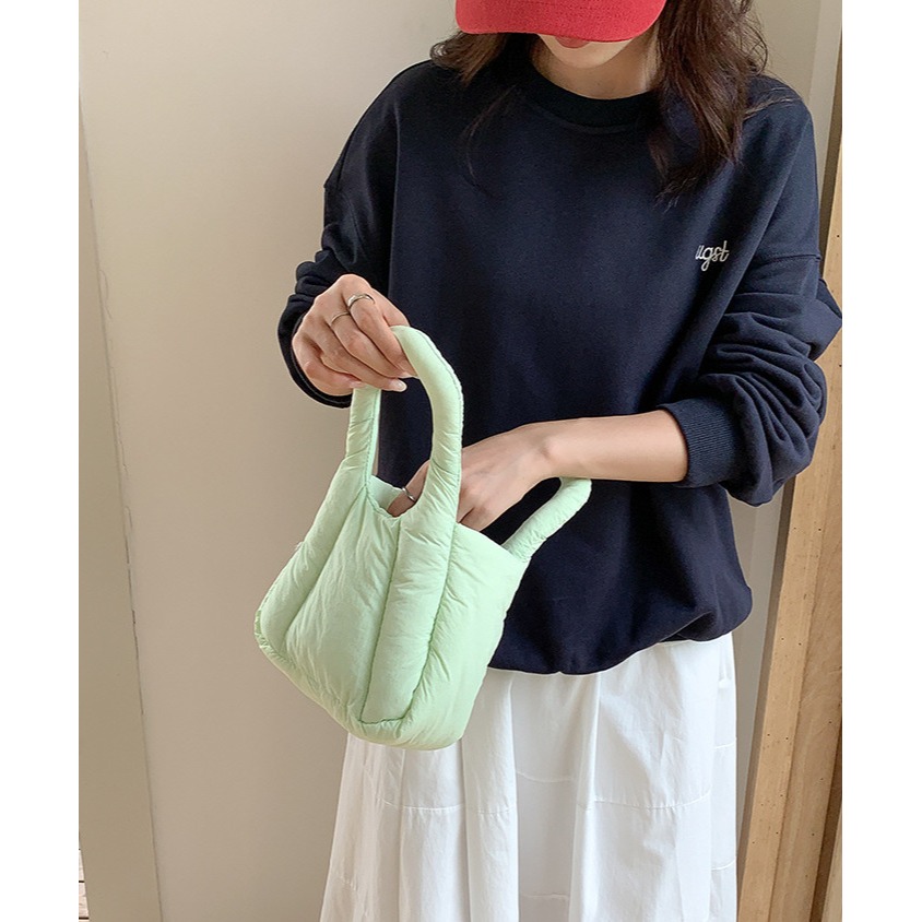 超甜冰淇淋配色🍦🍦🍦可愛死🍬『LF5831』超級厚實手提/鏈條棉質胖胖包 手提包 鍊條包 雲朵包 單肩包-細節圖4