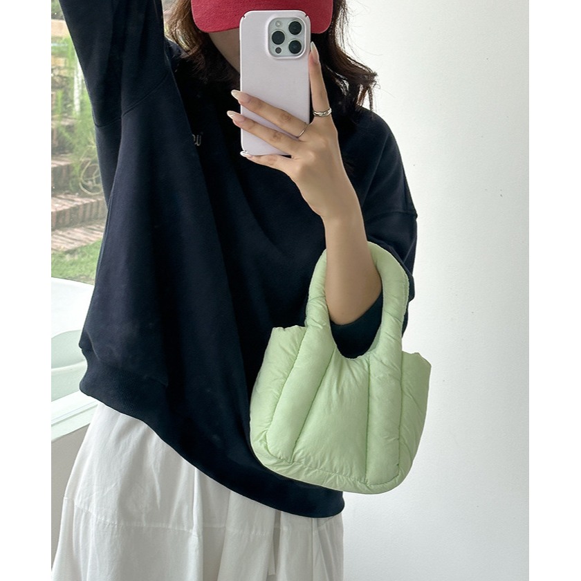 超甜冰淇淋配色🍦🍦🍦可愛死🍬『LF5831』超級厚實手提/鏈條棉質胖胖包 手提包 鍊條包 雲朵包 單肩包-細節圖5