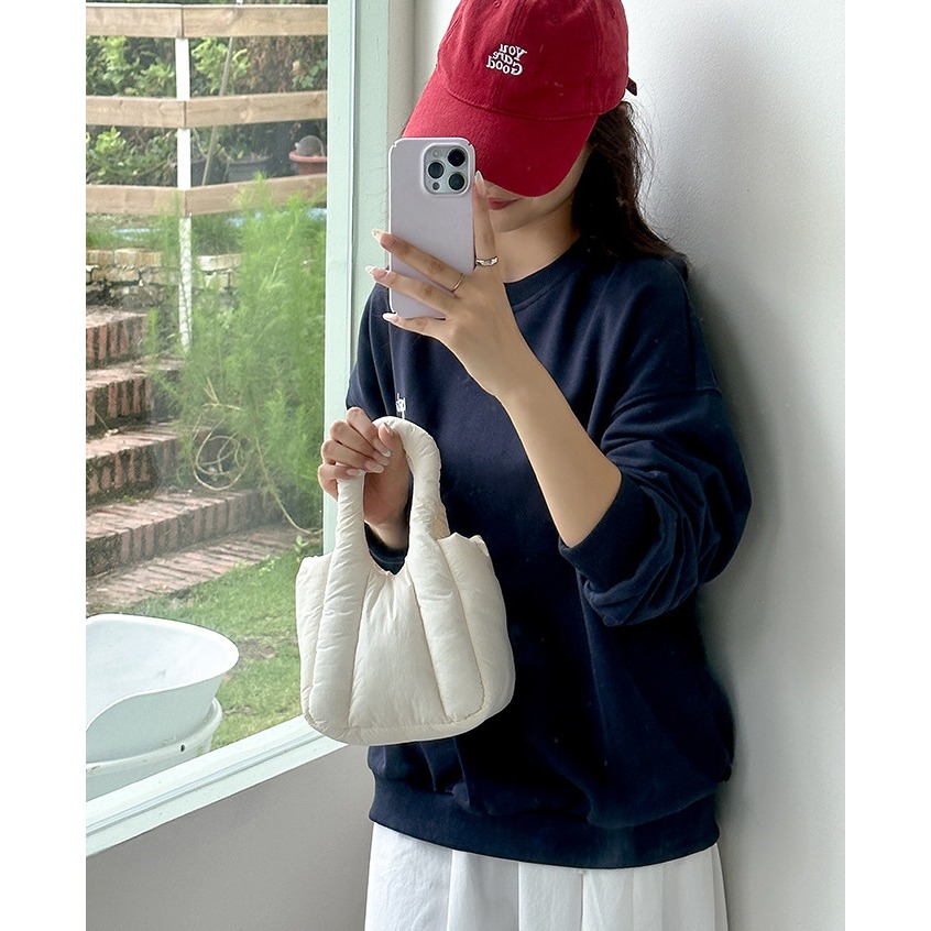 超甜冰淇淋配色🍦🍦🍦可愛死🍬『LF5831』超級厚實手提/鏈條棉質胖胖包 手提包 鍊條包 雲朵包 單肩包-細節圖9