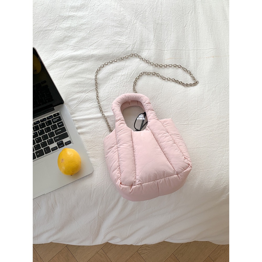 超甜冰淇淋配色🍦🍦🍦可愛死🍬『LF5831』超級厚實手提/鏈條棉質胖胖包 手提包 鍊條包 雲朵包 單肩包-規格圖11