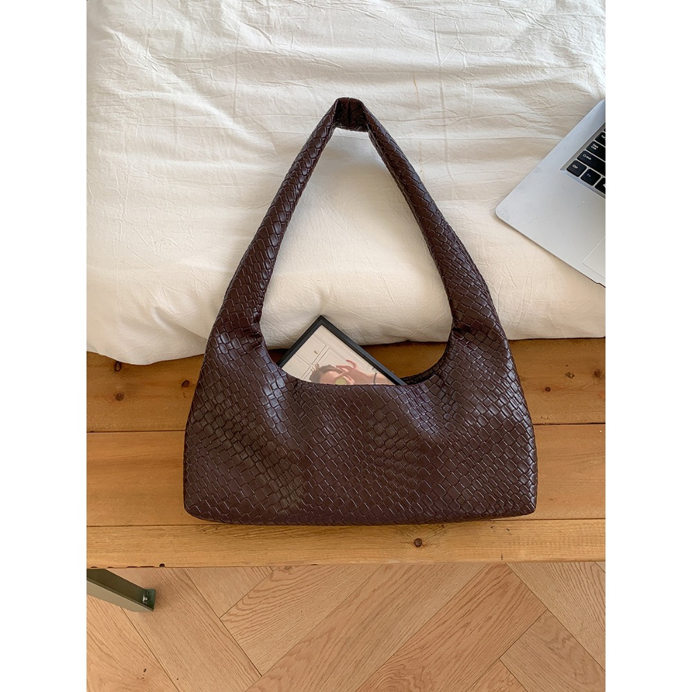 美好的事物╻╻復古編織┇『F098』輕復古軟皮單肩編織包 腋下包 復古包 編織包 單肩包 通勤腋下包 軟皮包-規格圖11