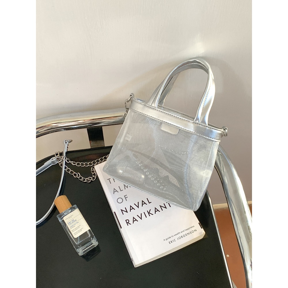 微透既視感✩精緻好裝✧『A8327』夏季高級感的手提/鏈條網紗包 手提包 鍊條包 斜跨包 手拿包 韓國包包-規格圖11