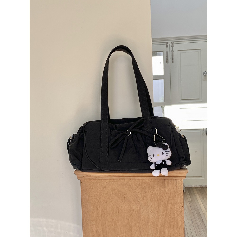 經典百搭又好裝⍢⍢休閒『F9216』韓國皺褶蝴蝶結單肩通勤包 腋下包 單肩包 大容量包包 通勤包 韓國包包-規格圖10