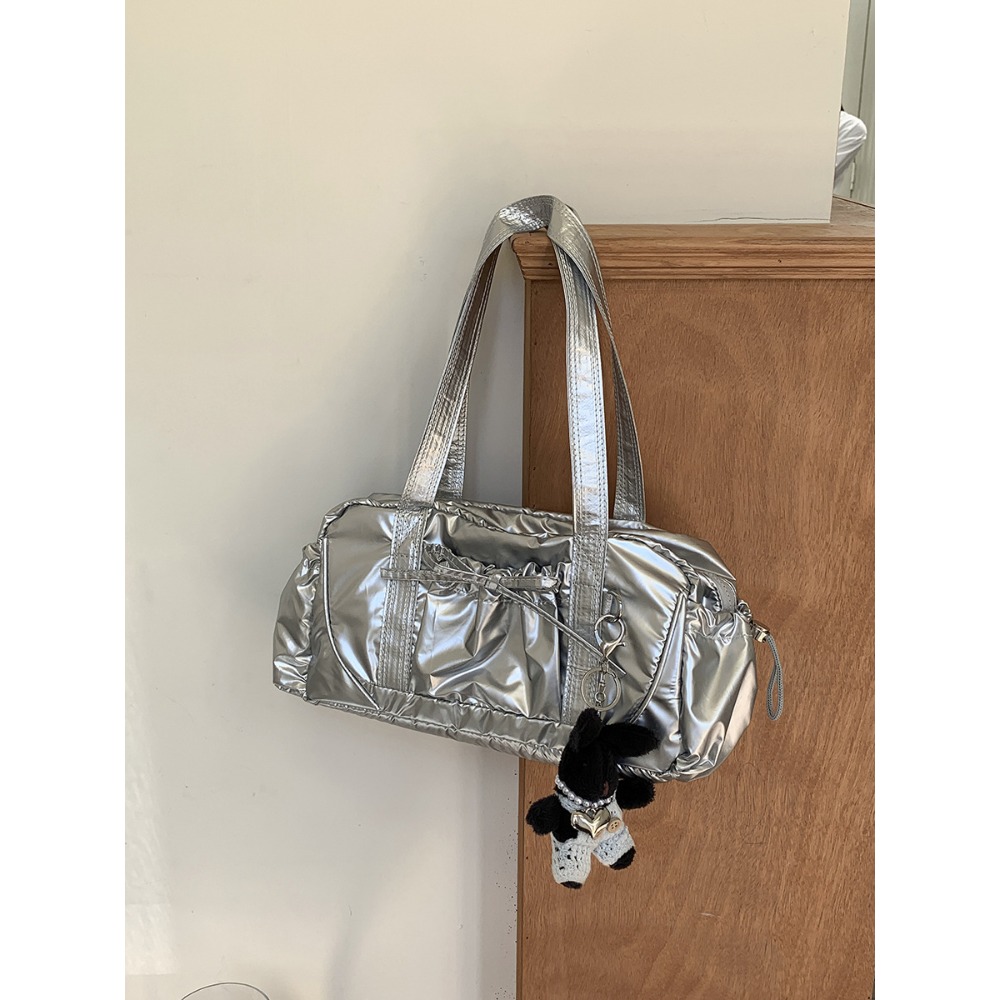 經典百搭又好裝⍢⍢休閒『F9216』韓國皺褶蝴蝶結單肩通勤包 腋下包 單肩包 大容量包包 通勤包 韓國包包-規格圖10