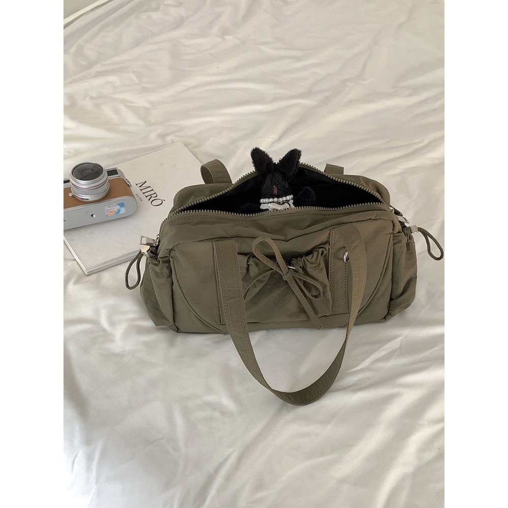 經典百搭又好裝⍢⍢休閒『F9216』韓國皺褶蝴蝶結單肩通勤包 腋下包 單肩包 大容量包包 通勤包 韓國包包-規格圖10