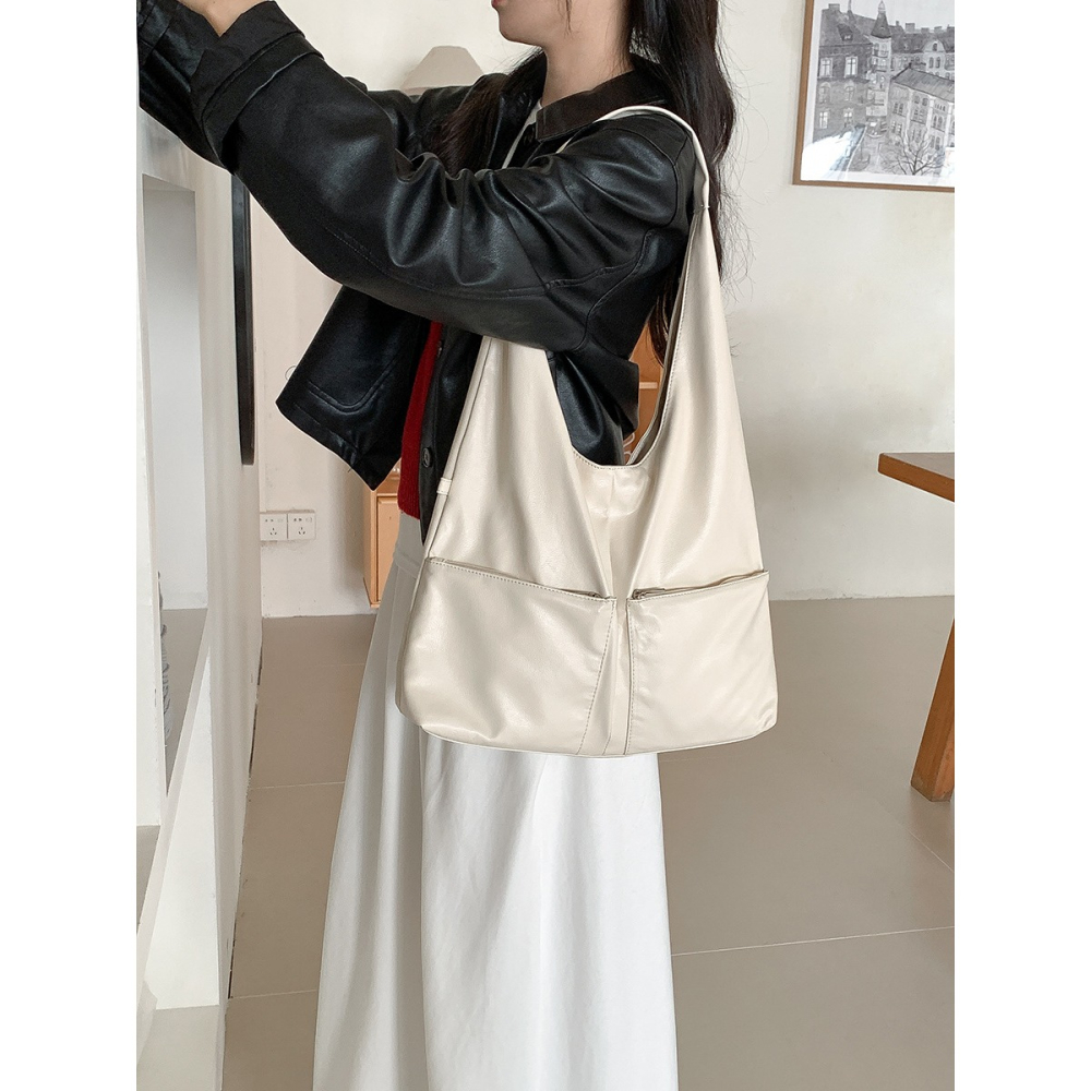 超美的┇大容量上班族/學生都適用『AB239』復刻時刻軟皮極簡通勤托特包 單肩包 腋下包 肩背包 通勤包 托特包-細節圖7