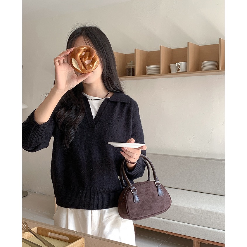 2種材質┋多色可選好滿足🍃｜A33830｜讓人愛不釋手手提/側背馬鞍包 手提包 斜跨包 側背包 毛絨馬鞍包 貝殼包-細節圖7
