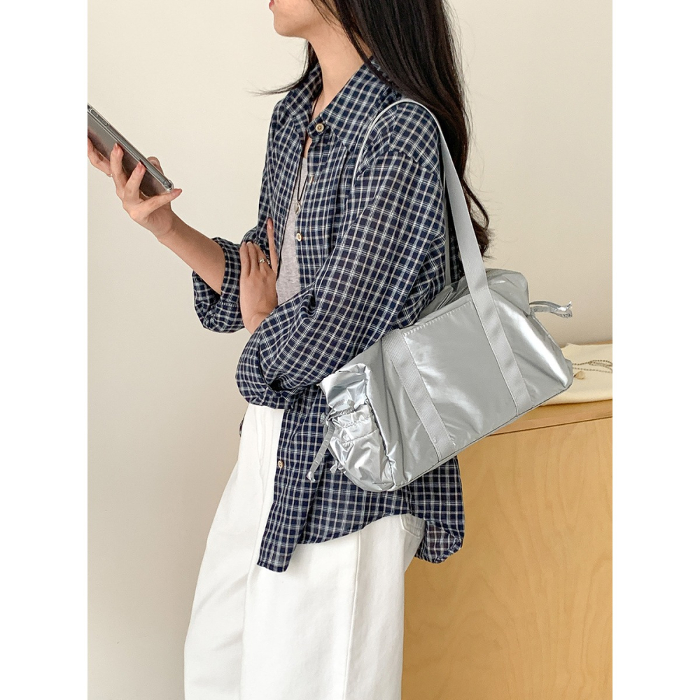 休閒大容量運動風🏉🏉U9810韓國東大門新款百搭旅遊單肩腋下包 單肩包 托特包 腋下包 旅行包 行李袋-細節圖5