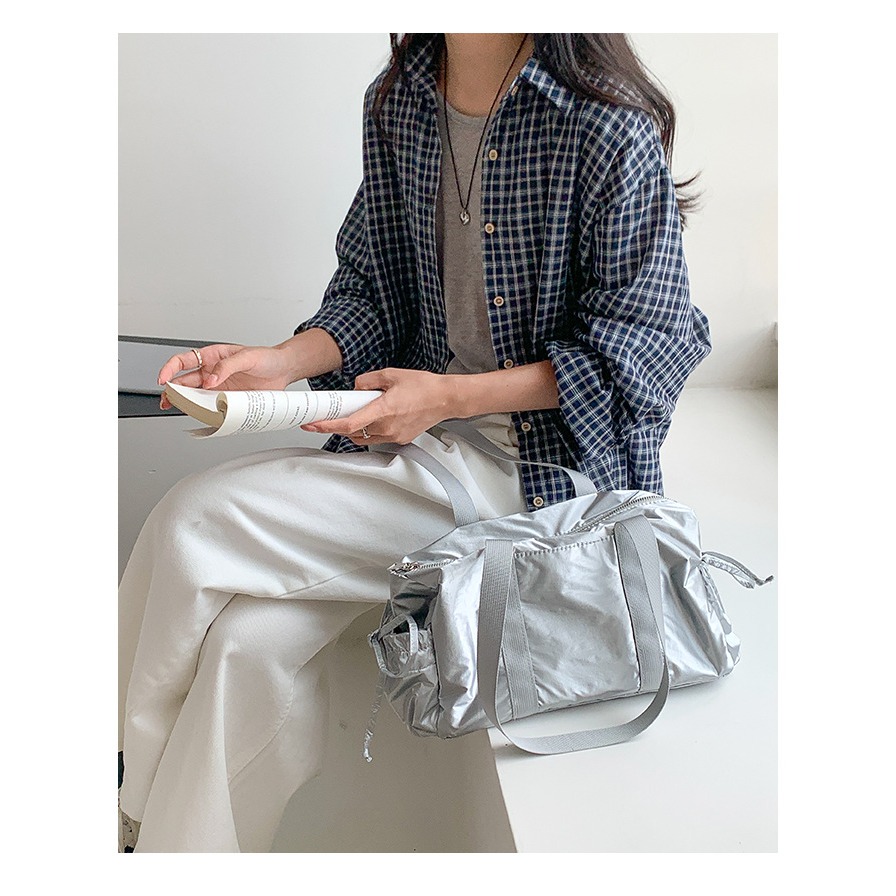 休閒大容量運動風🏉🏉U9810韓國東大門新款百搭旅遊單肩腋下包 單肩包 托特包 腋下包 旅行包 行李袋-細節圖7