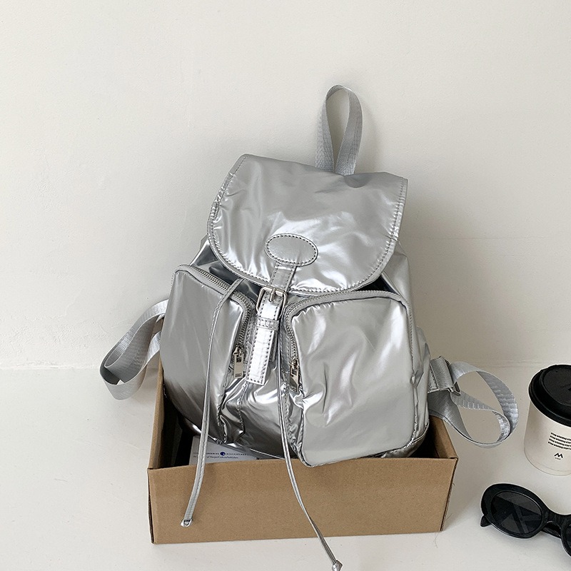 探索生活的每一個角落🐇🐘A8321韓國個性雙大口袋尼龍輕便後背包 簡約雙肩包 通勤多口袋背包 韓國後背包-規格圖11