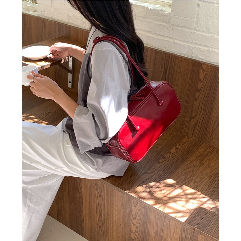 時光的珍品◠經典的美好『LF8313』展現你獨特的魅力復刻挺版手提方包 手提包 簡單款小方包 大容量單肩包 腋下包-細節圖6