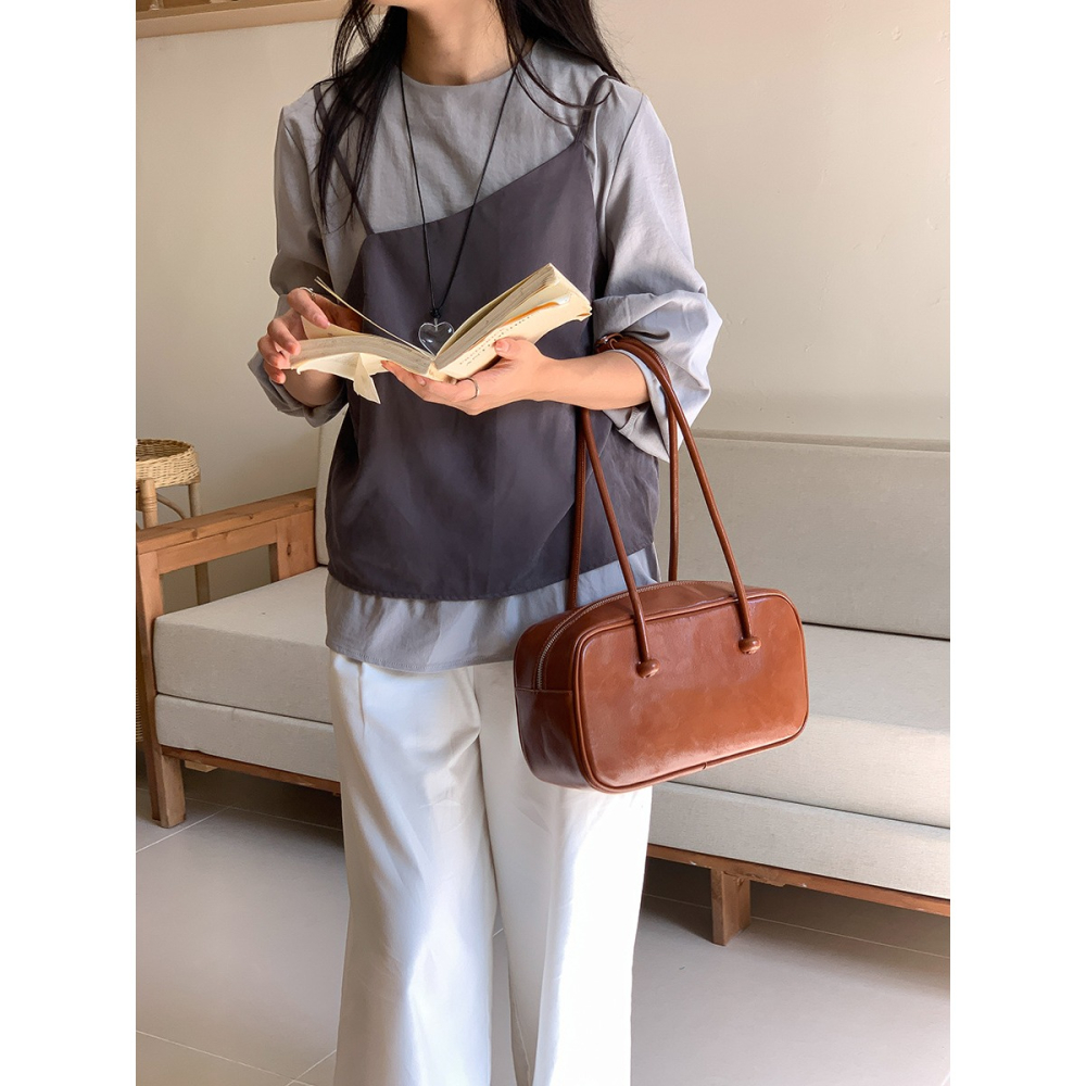 時光的珍品◠經典的美好『LF8313』展現你獨特的魅力復刻挺版手提方包 手提包 簡單款小方包 大容量單肩包 腋下包-細節圖8