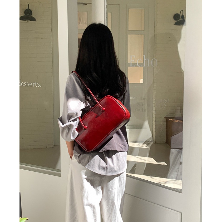 時光的珍品◠經典的美好『LF8313』展現你獨特的魅力復刻挺版手提方包 手提包 簡單款小方包 大容量單肩包 腋下包-細節圖11