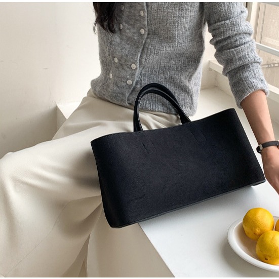 精选高品质麂皮绒材料▞耐磨耐髒☻U33318無論走到哪裡都是你最得體的時尚聲明手提托特包 手提包 大容量托特包-細節圖2