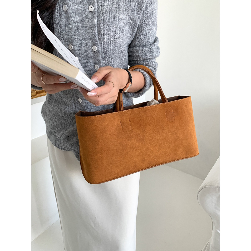 精选高品质麂皮绒材料▞耐磨耐髒☻U33318無論走到哪裡都是你最得體的時尚聲明手提托特包 手提包 大容量托特包-細節圖7