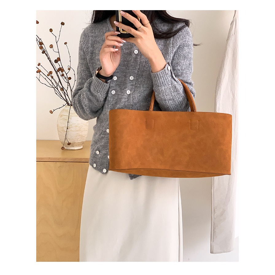 精选高品质麂皮绒材料▞耐磨耐髒☻U33318無論走到哪裡都是你最得體的時尚聲明手提托特包 手提包 大容量托特包-細節圖8