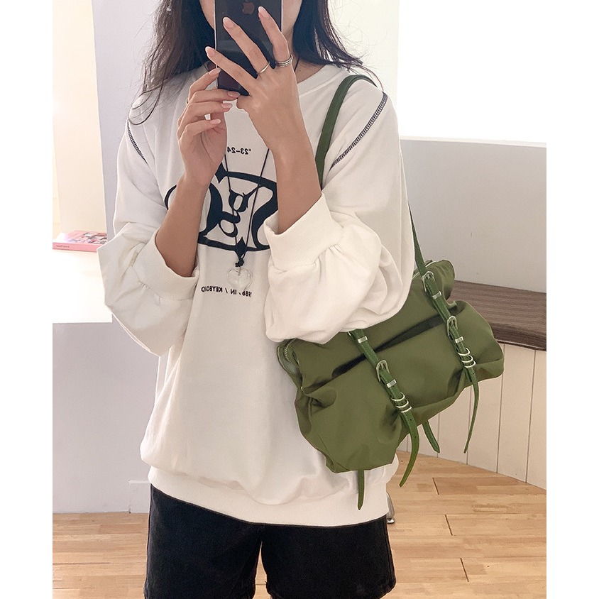 大小扣環調整ə:很特別呦！F33618韓國新款休閒托特包 通勤氣質單肩包 尼龍單肩包 大容量腋下包-細節圖4