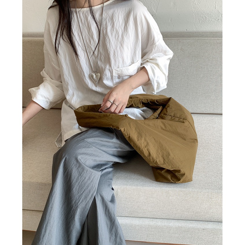 特別的4種顏色＠『F5860』必須入手的軟綿通勤托特包 單肩包 腋下包 尼龍包 通勤包 托特包-細節圖9