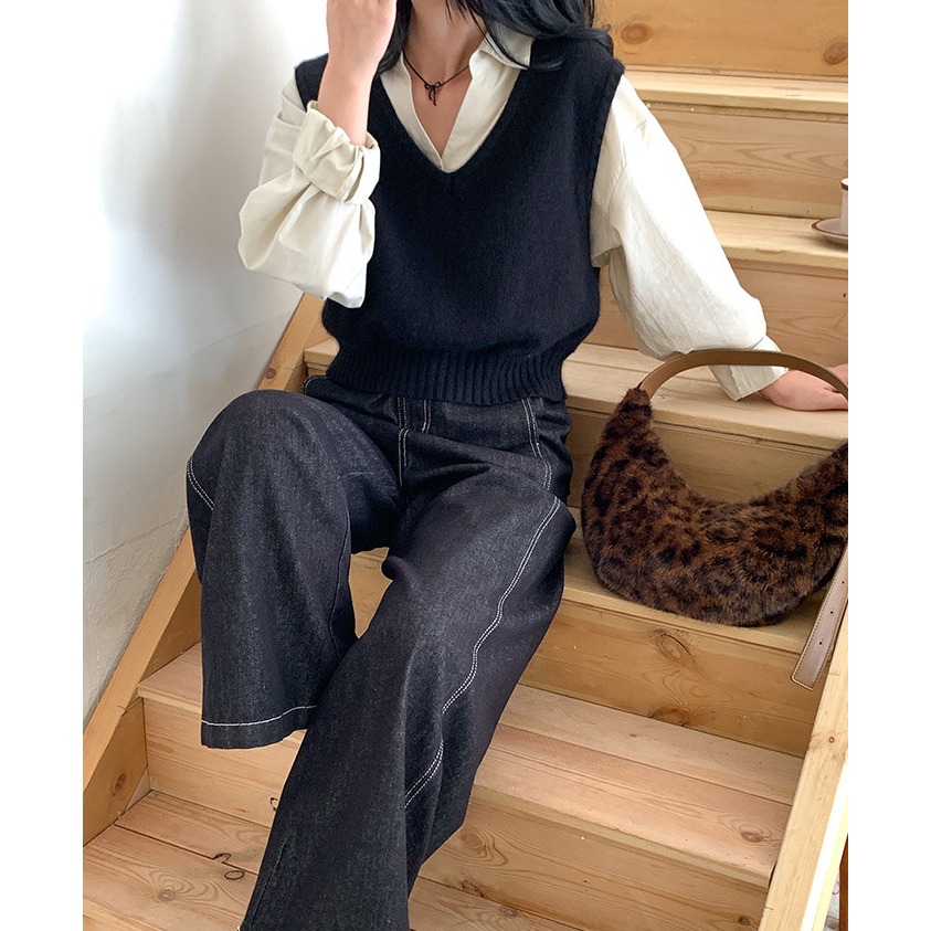 韓國人氣王♕♕毛絨絨的『A5302』秋冬爆豹單品單肩新月包 水餃包 腋下包 餃子包 豹紋系列包包 半圓包 韓國包包-細節圖9