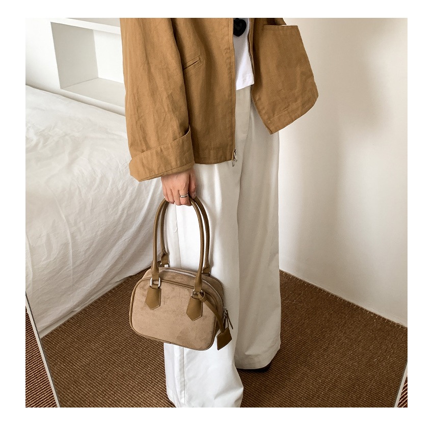 恰到好處“描述今天｜LF122｜復古磨砂高級吊牌手提吐司包 波士頓包 手提包 韓國腋下包 大容量肩背包 小方包-細節圖9