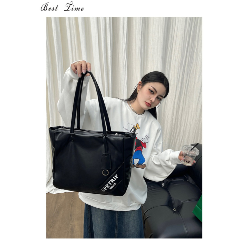 韓國代購～🐧🐧『9139#』軟皮極簡超大容量托特包 單肩包 腋下包 肩背包 大容量包包 手提包 托特包-細節圖2