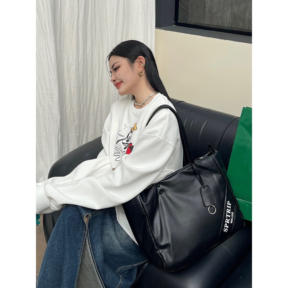 韓國代購～🐧🐧『9139#』軟皮極簡超大容量托特包 單肩包 腋下包 肩背包 大容量包包 手提包 托特包-細節圖8