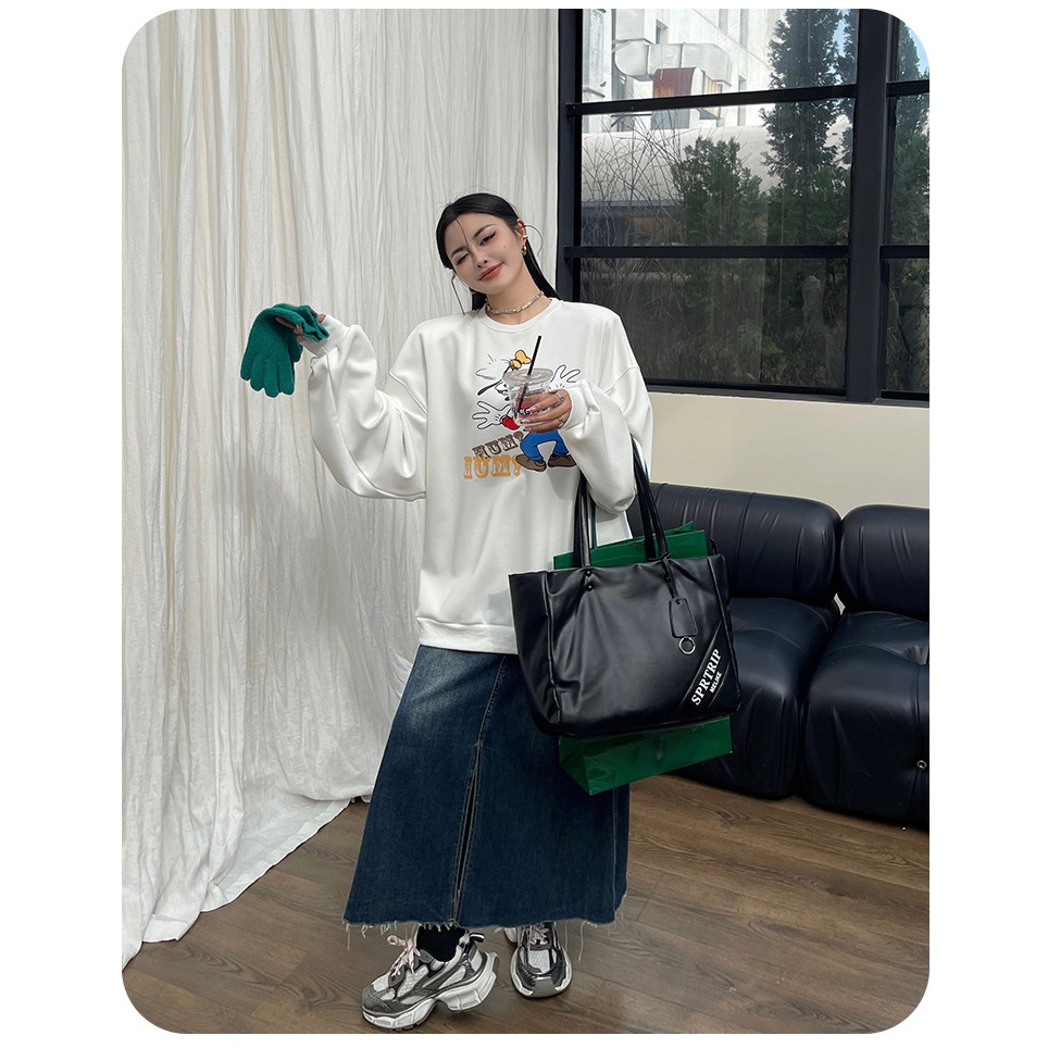 韓國代購～🐧🐧『9139#』軟皮極簡超大容量托特包 單肩包 腋下包 肩背包 大容量包包 手提包 托特包-細節圖9