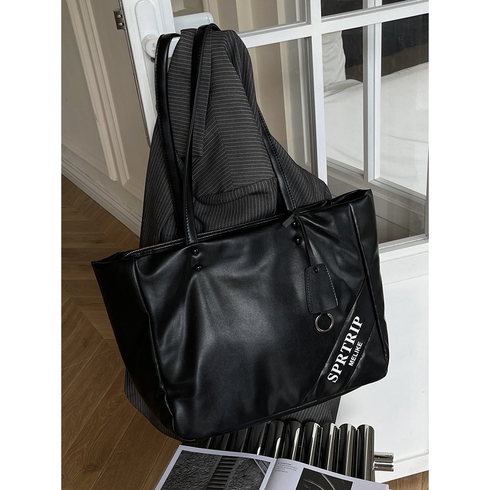 韓國代購～🐧🐧『9139#』軟皮極簡超大容量托特包 單肩包 腋下包 肩背包 大容量包包 手提包 托特包-規格圖9