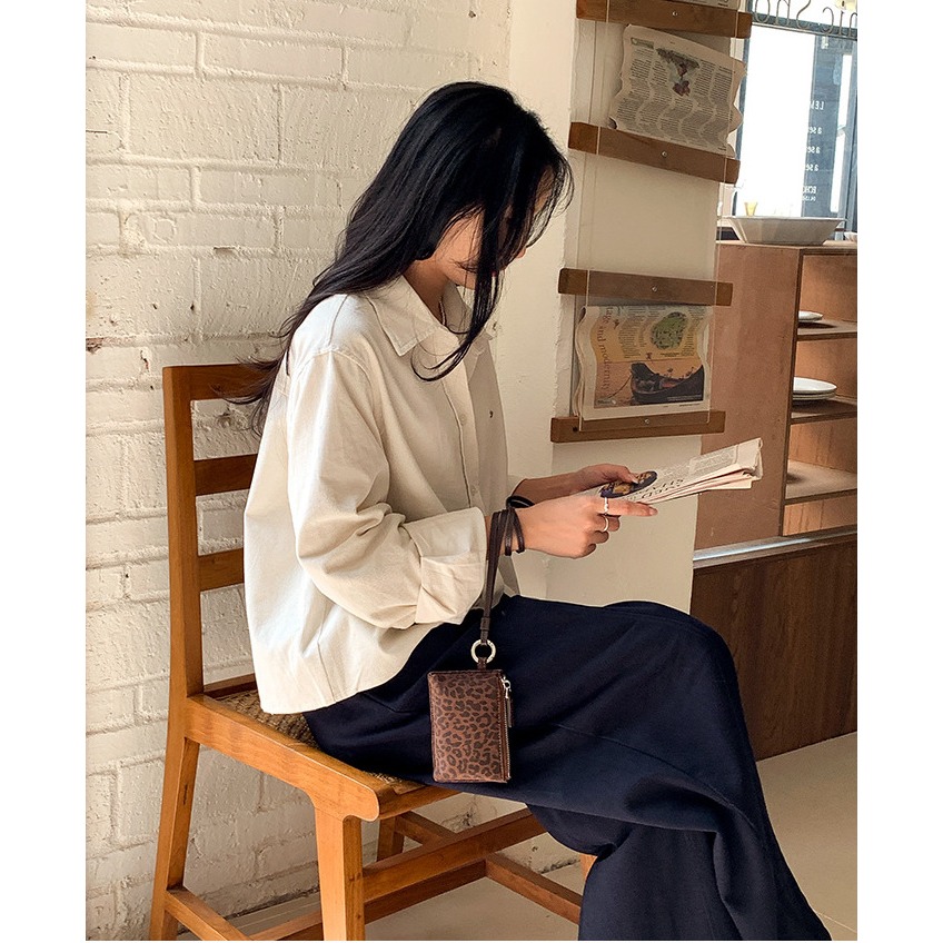 時髦掛脖款✈可當卡包｜A55807｜韓國個性復古豹紋掛脖式零錢包 小方包 卡包 單肩小方包 韓國零錢包 零錢袋-細節圖2