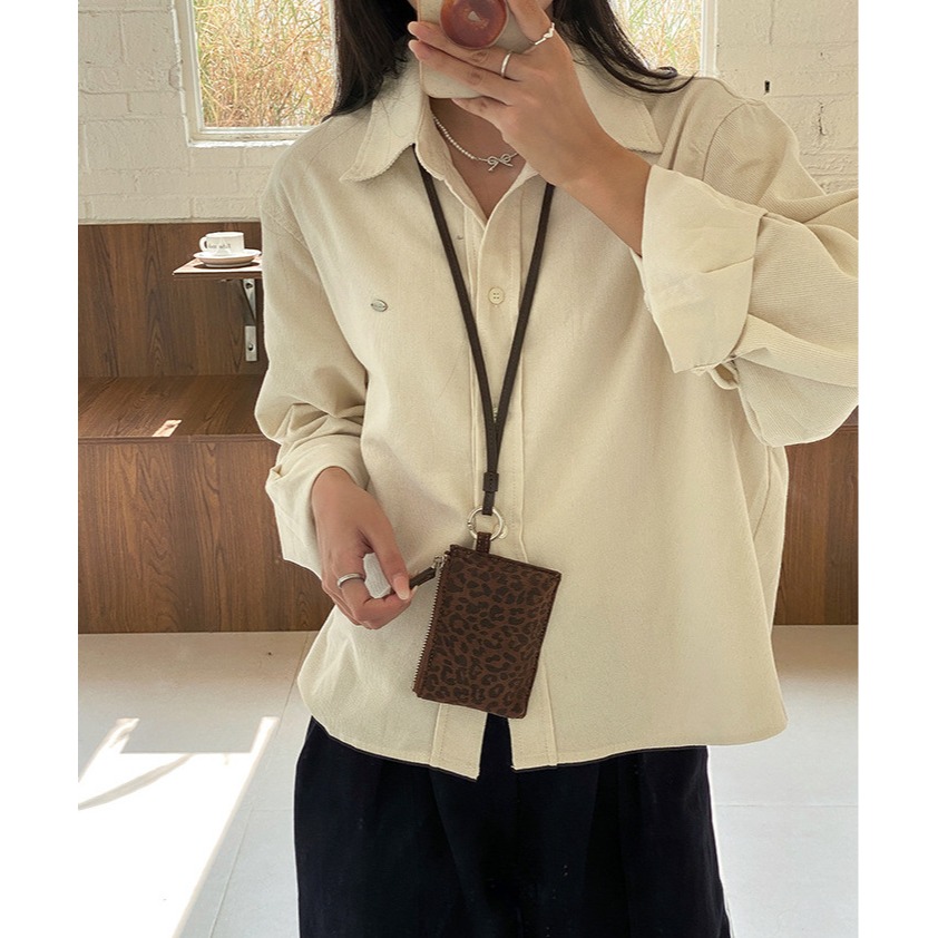 時髦掛脖款✈可當卡包｜A55807｜韓國個性復古豹紋掛脖式零錢包 小方包 卡包 單肩小方包 韓國零錢包 零錢袋-細節圖10