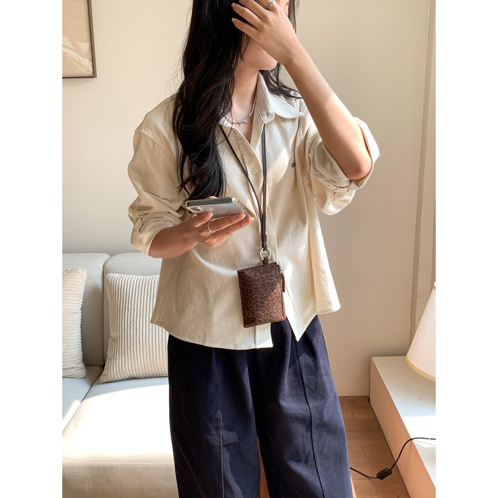 時髦掛脖款✈可當卡包｜A55807｜韓國個性復古豹紋掛脖式零錢包 小方包 卡包 單肩小方包 韓國零錢包 零錢袋-細節圖11