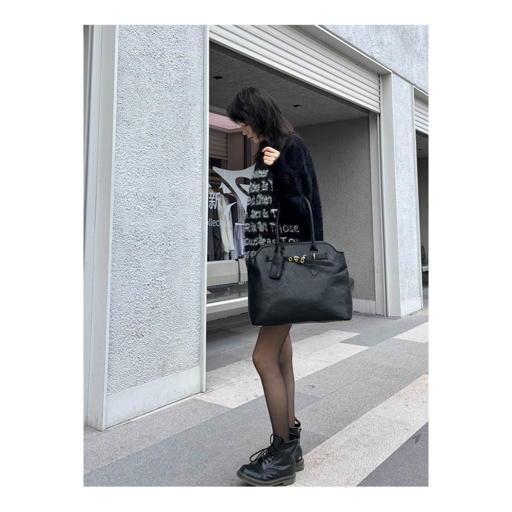 質感爆表🍂大容量不錯過『607#』文藝復古時髦大容量腋下托特包 單肩包 腋下包 手提包 單肩手提包 通勤包-細節圖3