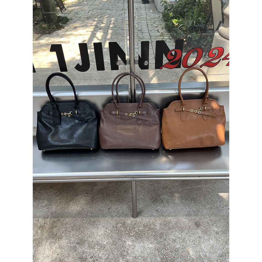 質感爆表🍂大容量不錯過『607#』文藝復古時髦大容量腋下托特包 單肩包 腋下包 手提包 單肩手提包 通勤包-細節圖7