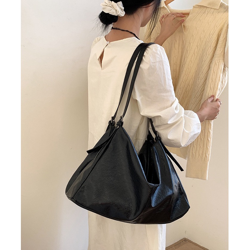 有2種材質⟕雙根肩帶『ZZ3316』高級軟皮麂皮絨質可調雙肩帶托特包 腋下包 斜跨包 側背包 單肩包 大容量-細節圖3