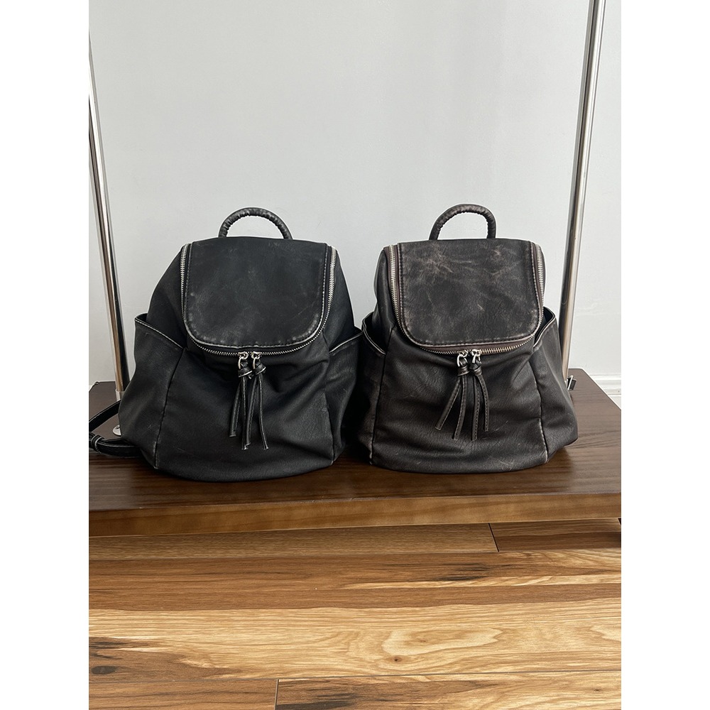 時髦出街⧔洗水復古好好看『616#』文藝感高級做舊雙肩包 後背包 韓國雙肩包 通勤包 背包 大容量後背包-細節圖9