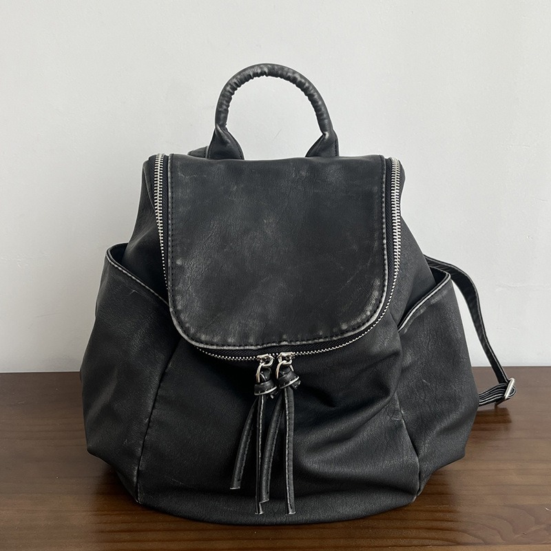 時髦出街⧔洗水復古好好看『616#』文藝感高級做舊雙肩包 後背包 韓國雙肩包 通勤包 背包 大容量後背包-規格圖11