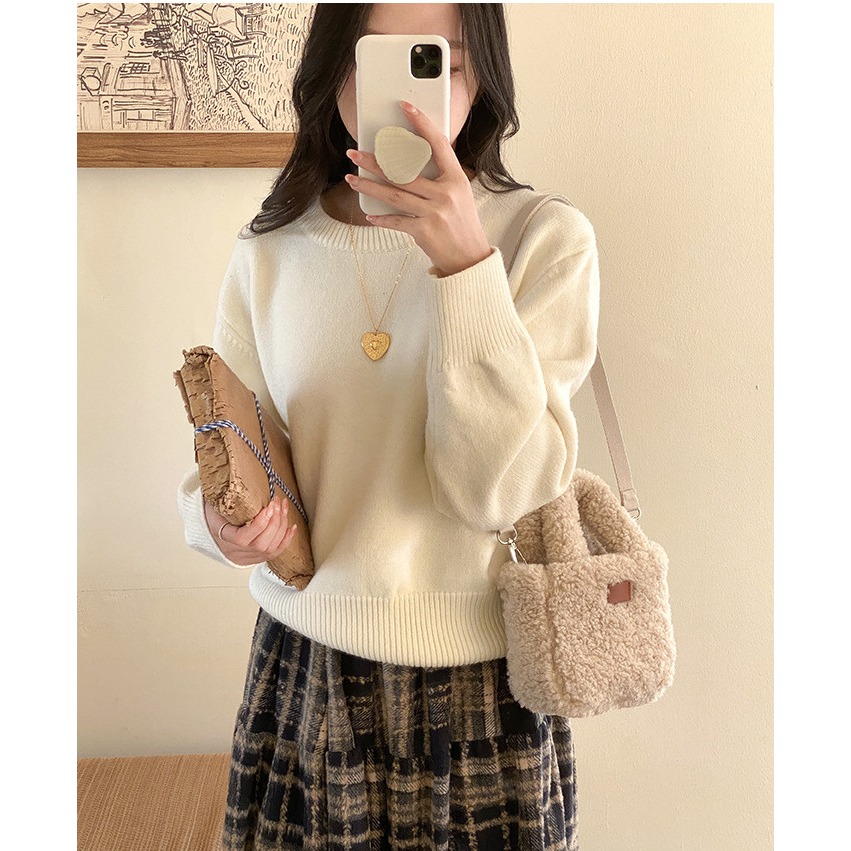 澎澎的♡毛茸茸『U70035』秋冬羊羔絨可愛手提/斜挎方包 小方包 手提包 單肩包 肩背包 毛絨包-細節圖3