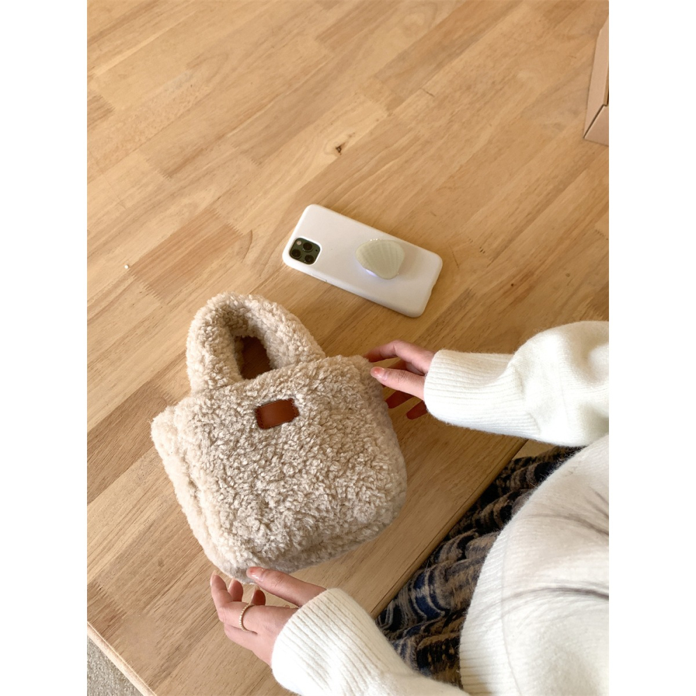 澎澎的♡毛茸茸『U70035』秋冬羊羔絨可愛手提/斜挎方包 小方包 手提包 單肩包 肩背包 毛絨包-細節圖5
