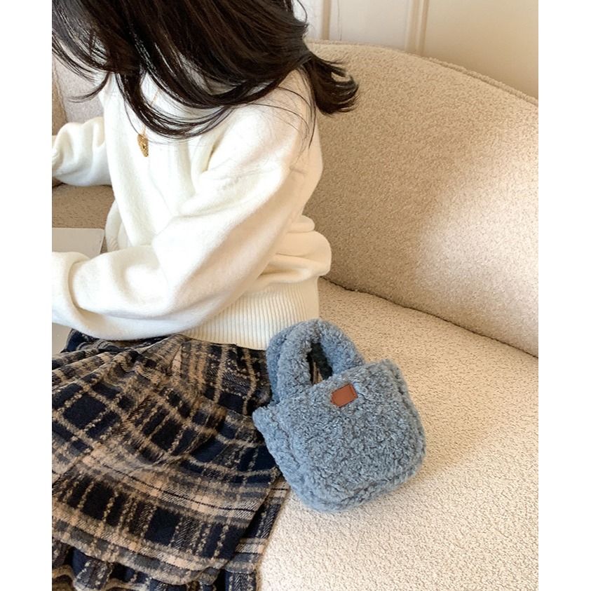 澎澎的♡毛茸茸『U70035』秋冬羊羔絨可愛手提/斜挎方包 小方包 手提包 單肩包 肩背包 毛絨包-細節圖8