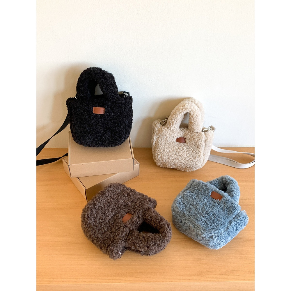 澎澎的♡毛茸茸『U70035』秋冬羊羔絨可愛手提/斜挎方包 小方包 手提包 單肩包 肩背包 毛絨包-細節圖9